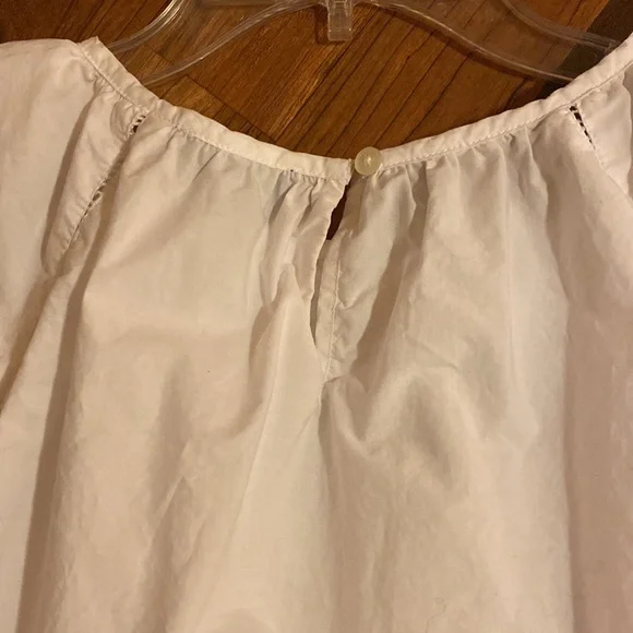 J. Crew White Blouse with Floral Embroidery - Picture 7 of 8